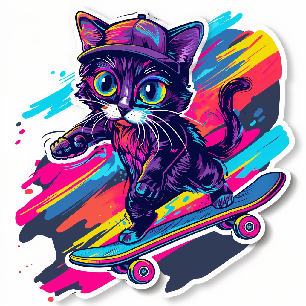 Skater Cat Sticker Pack