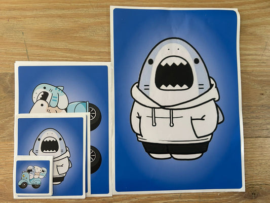 Shark Character Sticker