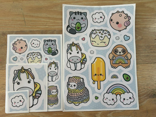 Cute Kawaii Sticker Sheet